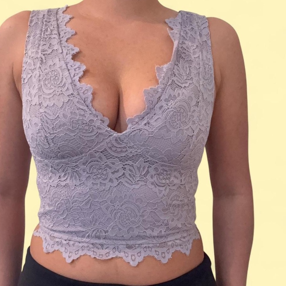 Lavender Lace Crop Top